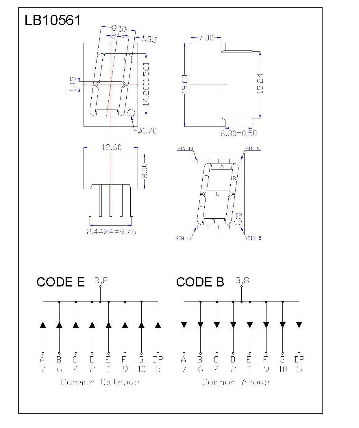 0.56inch 7-Segment LED Display