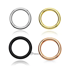 18 Gauge Hinged Stainless Steel Segment Hoop Rings-Silver | Gold | Black | Rose Gold