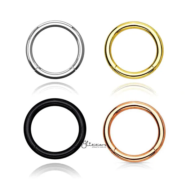 18 Gauge Hinged Stainless Steel Segment Hoop Rings-Silver | Gold | Black | Rose Gold