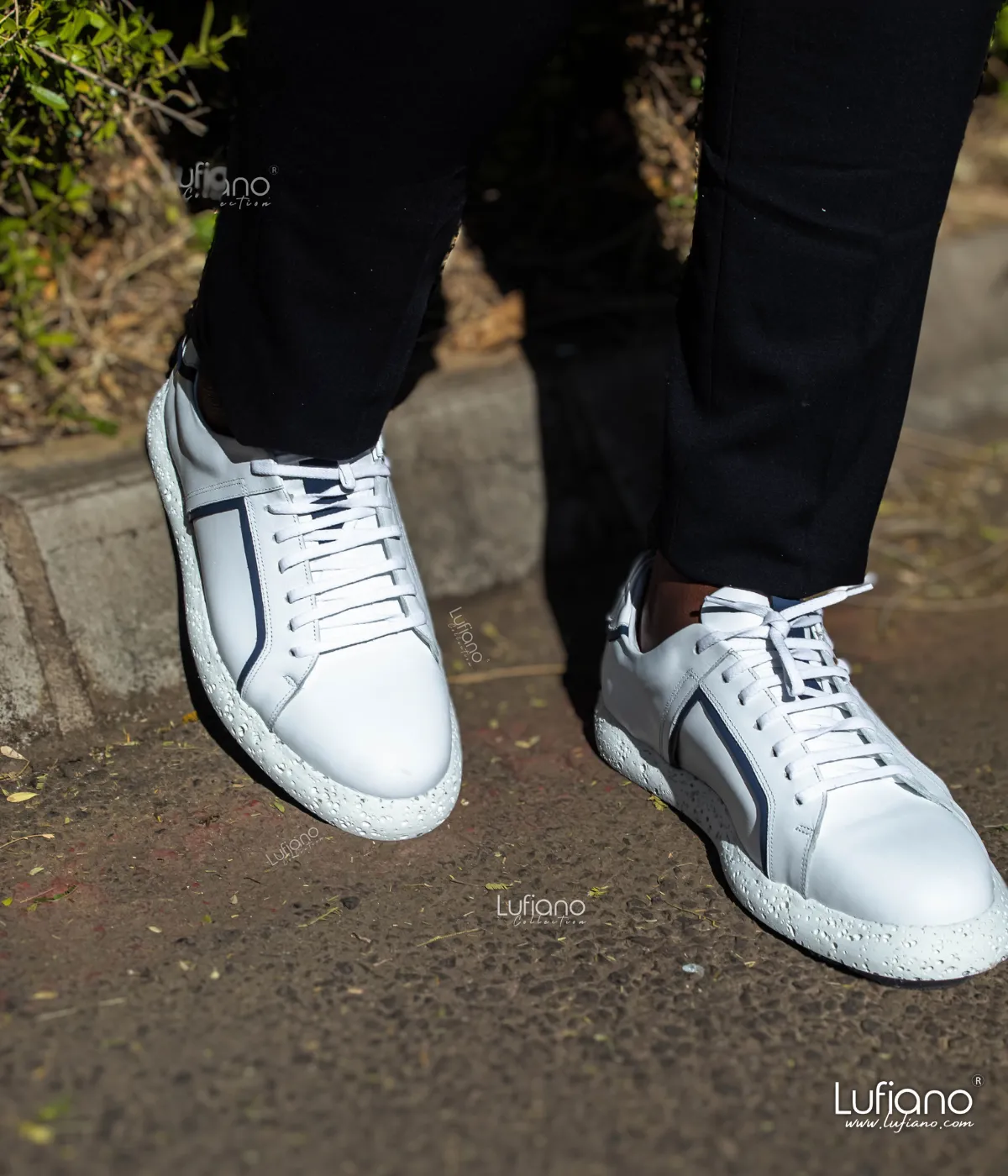 216 - Lufiano Leather Sneaker- White