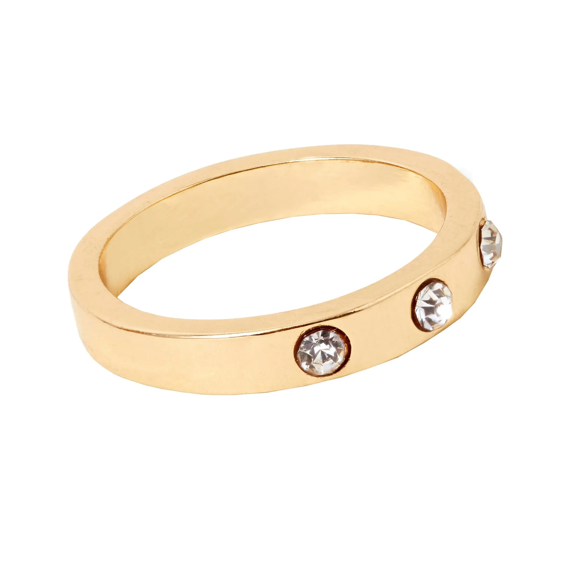 Accessorize London Women's Chunky Gem Stone Ring Gold-Small