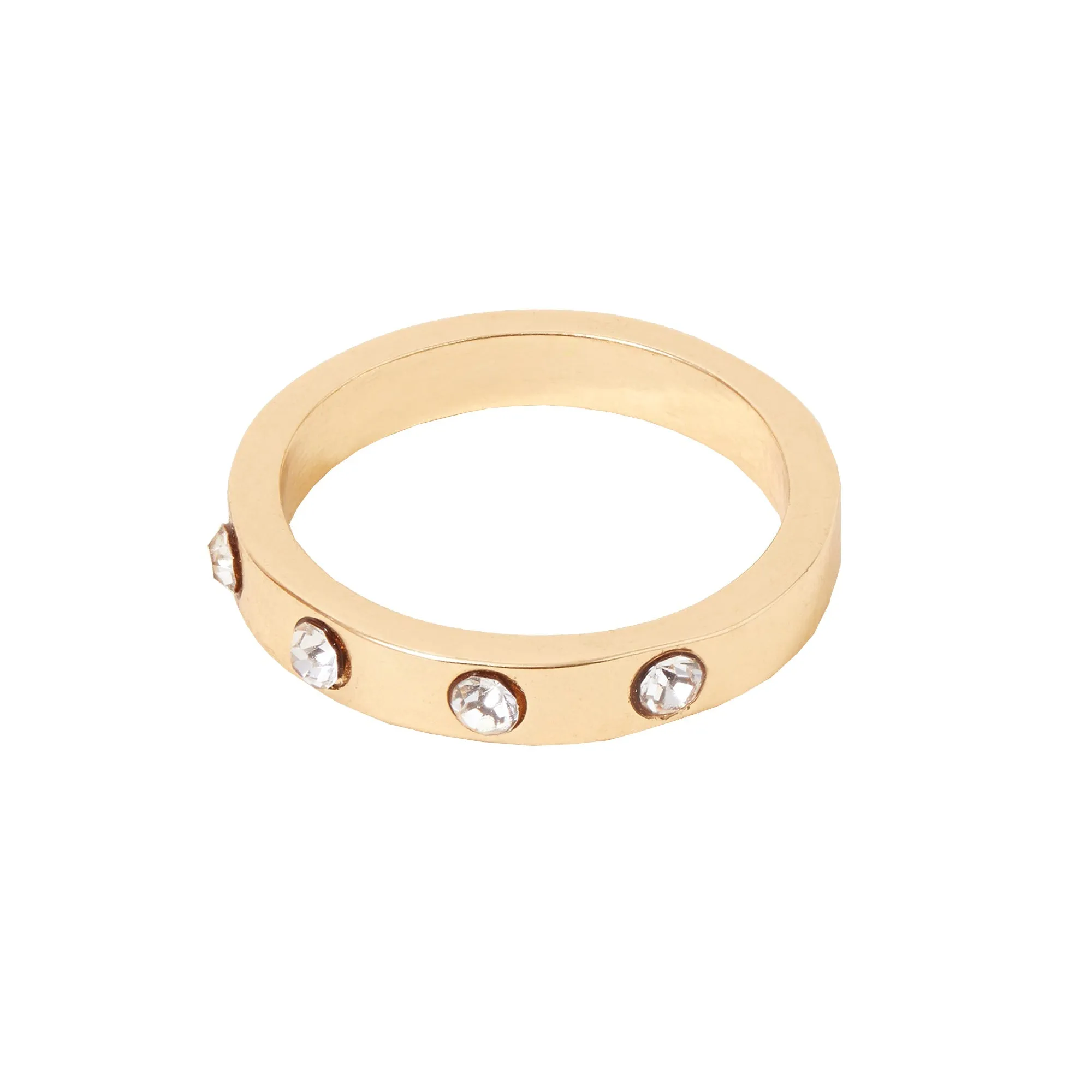 Accessorize London Women's Chunky Gem Stone Ring Gold-Small