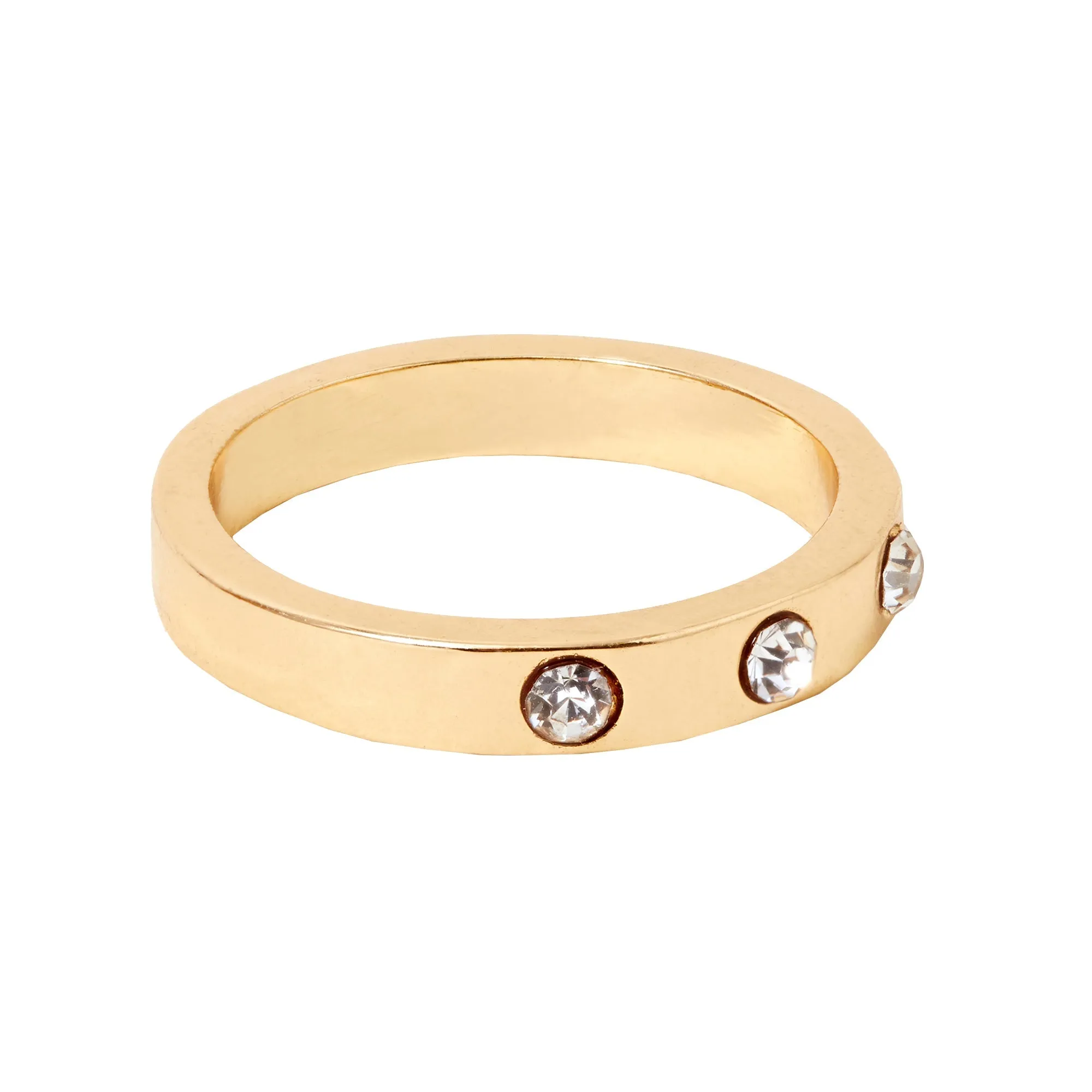 Accessorize London Women's Chunky Gem Stone Ring Gold-Small