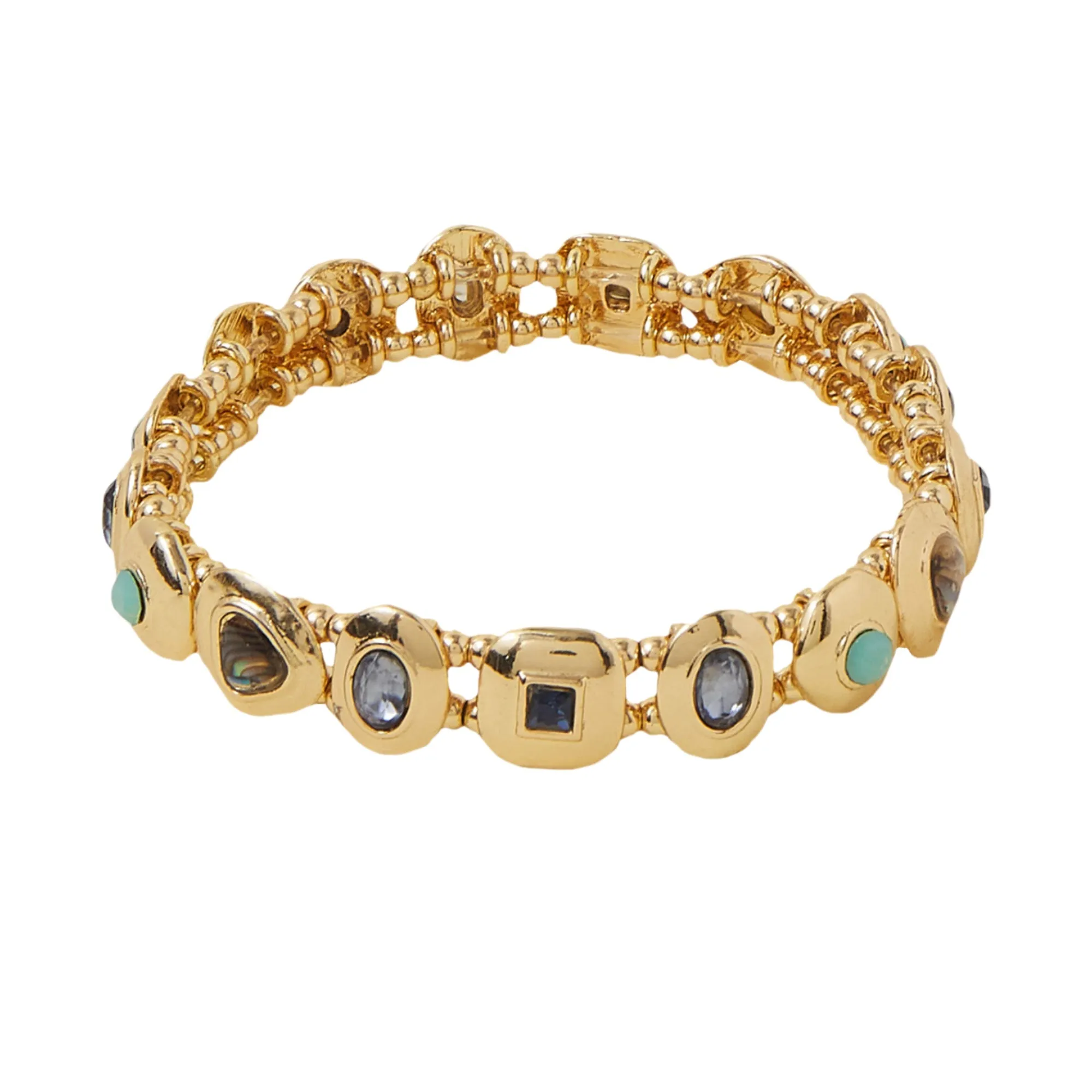 Accessorize London  Women's Gold Gem Set Stretch Bracelet