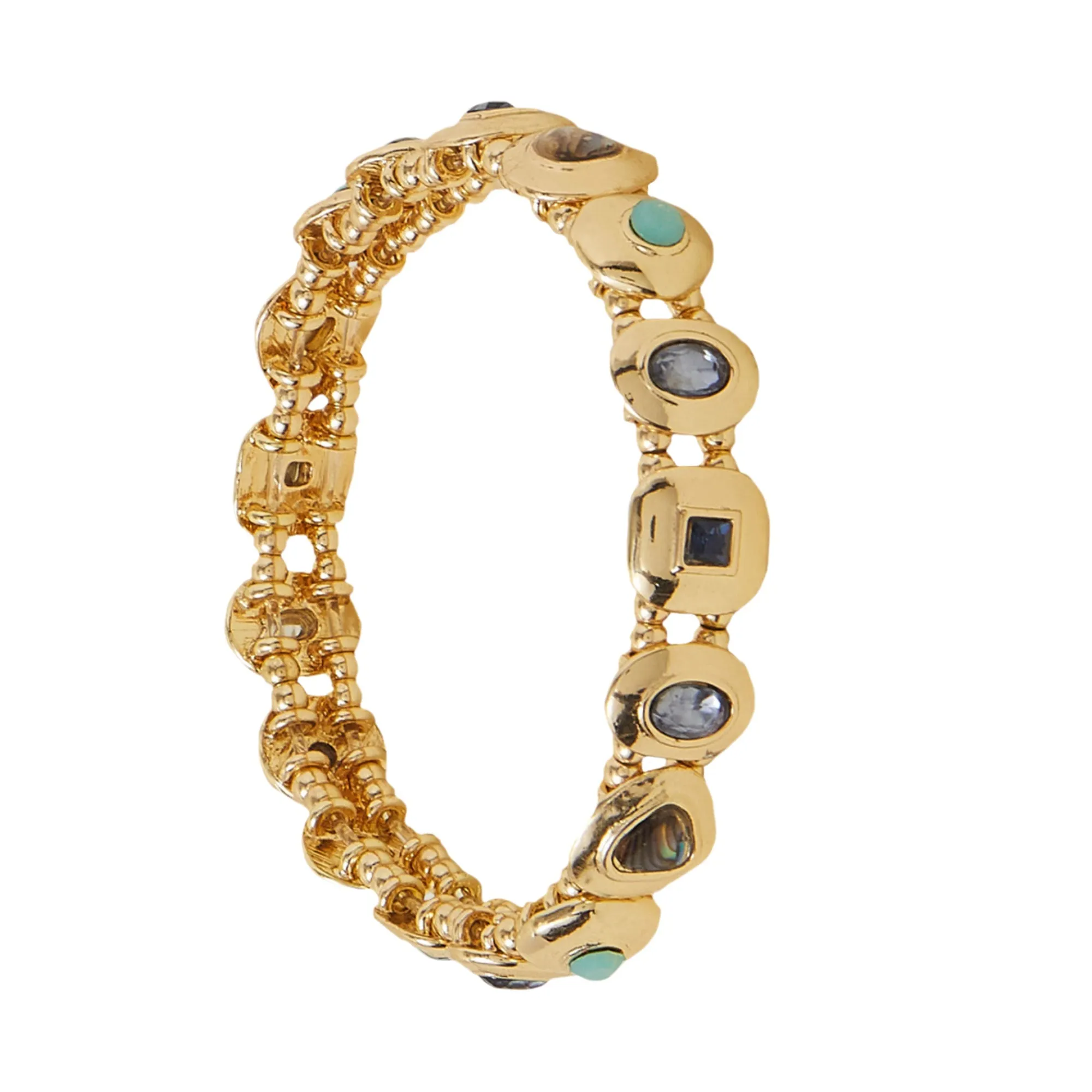 Accessorize London  Women's Gold Gem Set Stretch Bracelet