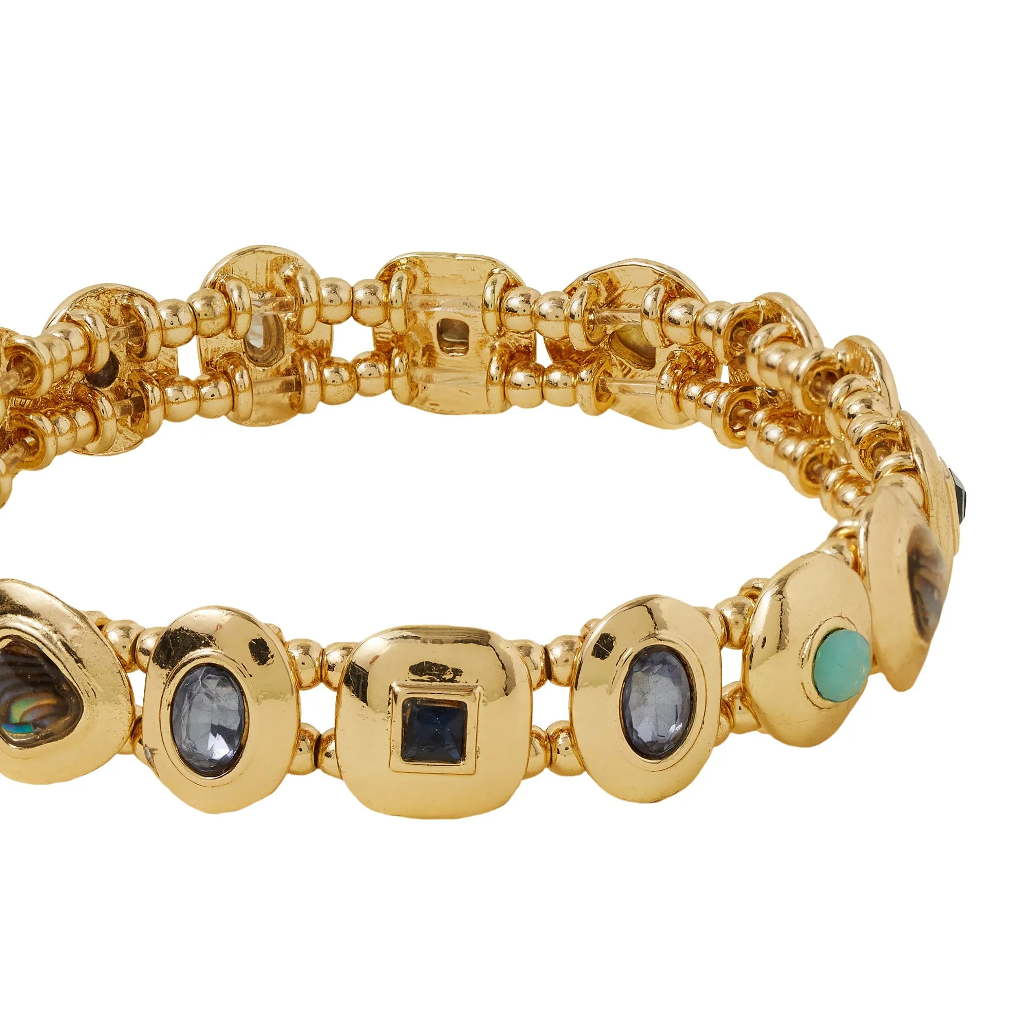 Accessorize London  Women's Gold Gem Set Stretch Bracelet