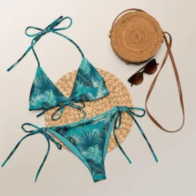 All-over print recycled string bikini