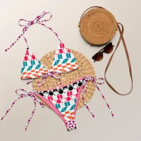 All-over print recycled string bikini