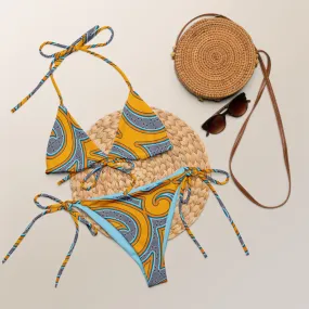 All-over print recycled string bikini