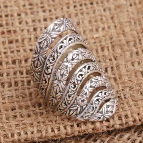 Alluring Layers Seven Layer Sterling Silver Cocktail Ring