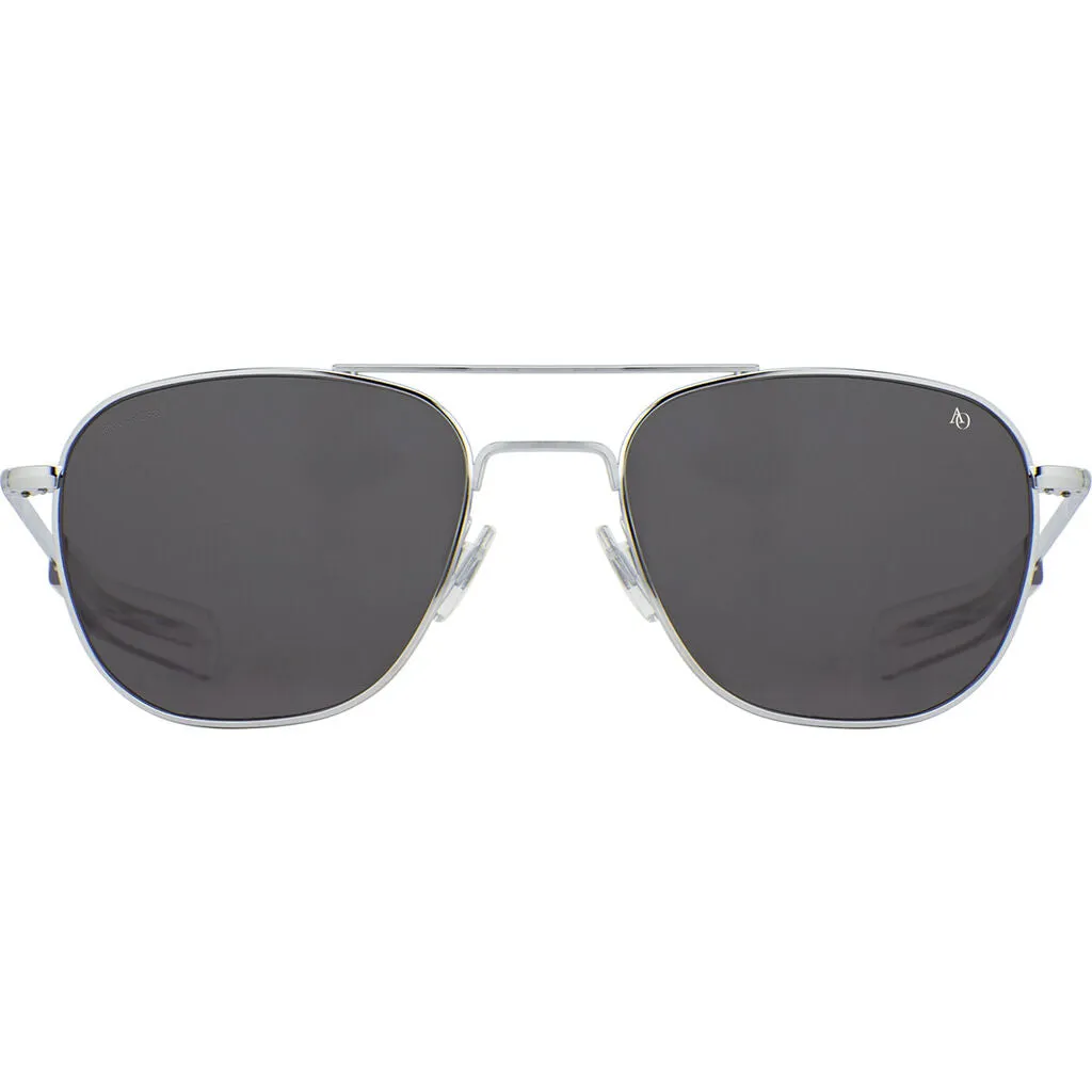 American Optical Big Original Pilot Sunglasses Bayonet | Silver/Nylon Grey