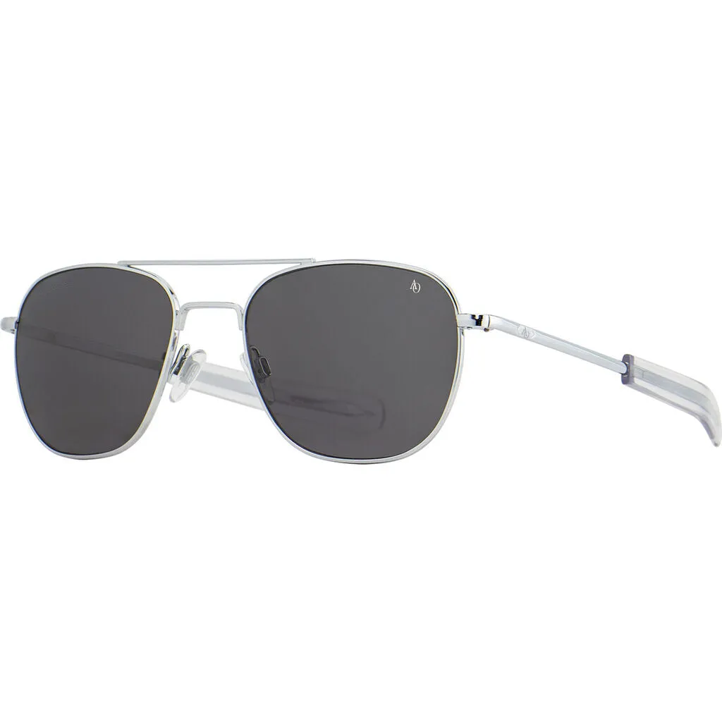 American Optical Big Original Pilot Sunglasses Bayonet | Silver/Nylon Grey