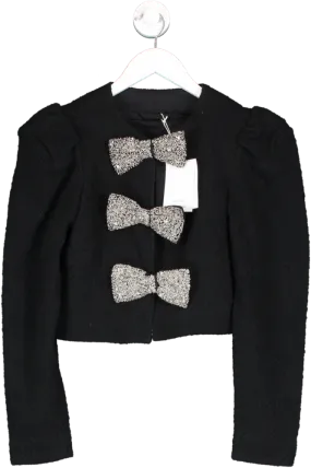 & Other Stories Black Embellished Bow Jacket UK 6