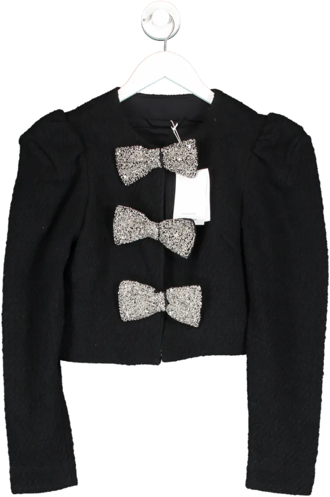 & Other Stories Black Embellished Bow Jacket UK 6