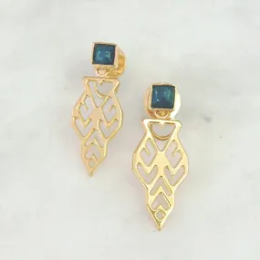 Apatite Square Stud with Lawin Design