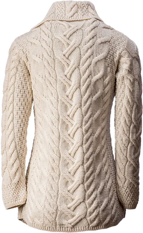 Aran - Buttoned Longline Cardigan - Parsnip