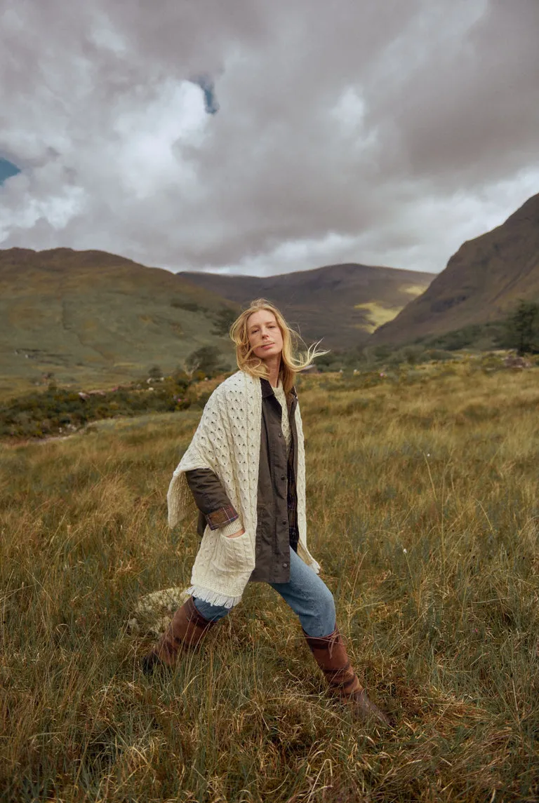 Aran Pocket Shawl | Natural