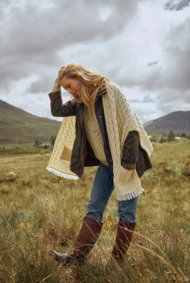 Aran Pocket Shawl | Natural