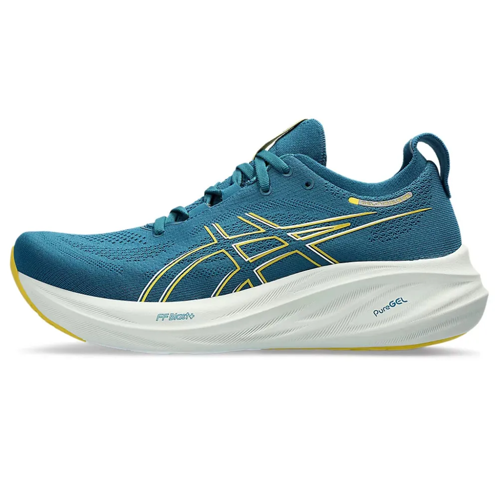 ASICS Men's Gel-Nimbus 26 Running Shoe (Evening Teal/Light Mustard)