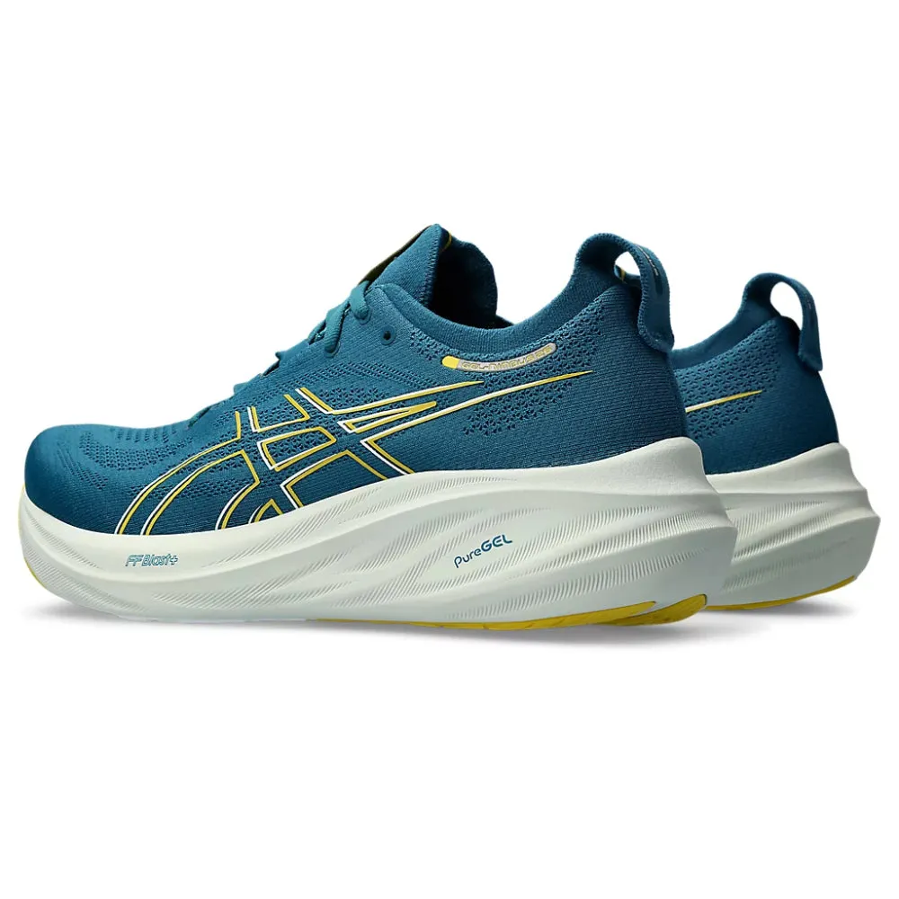 ASICS Men's Gel-Nimbus 26 Running Shoe (Evening Teal/Light Mustard)