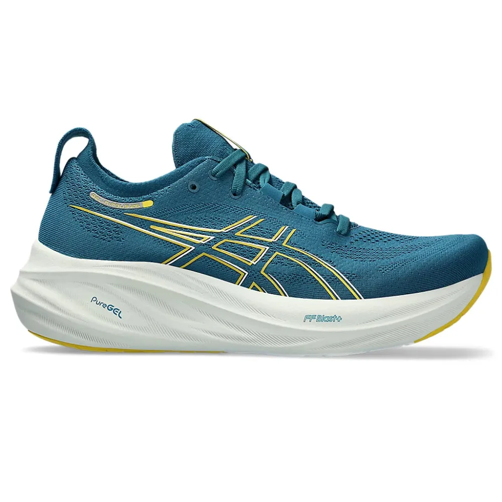 ASICS Men's Gel-Nimbus 26 Running Shoe (Evening Teal/Light Mustard)