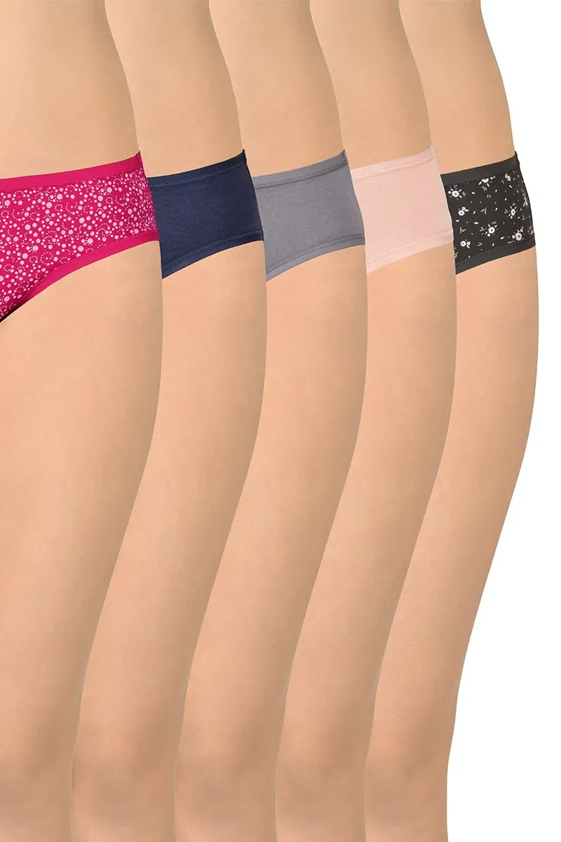 Assorted Mid Rise Bikini (Pack of 5)