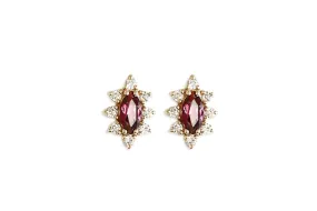 Aura Garnet Halo Studs