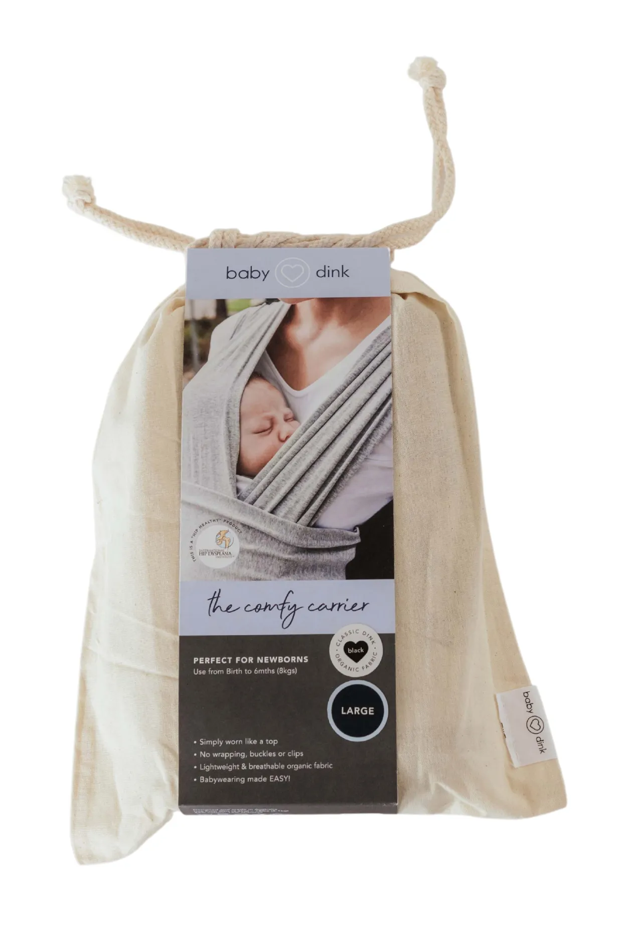 BabyDink Organic Newborn Baby Carrier - Rose