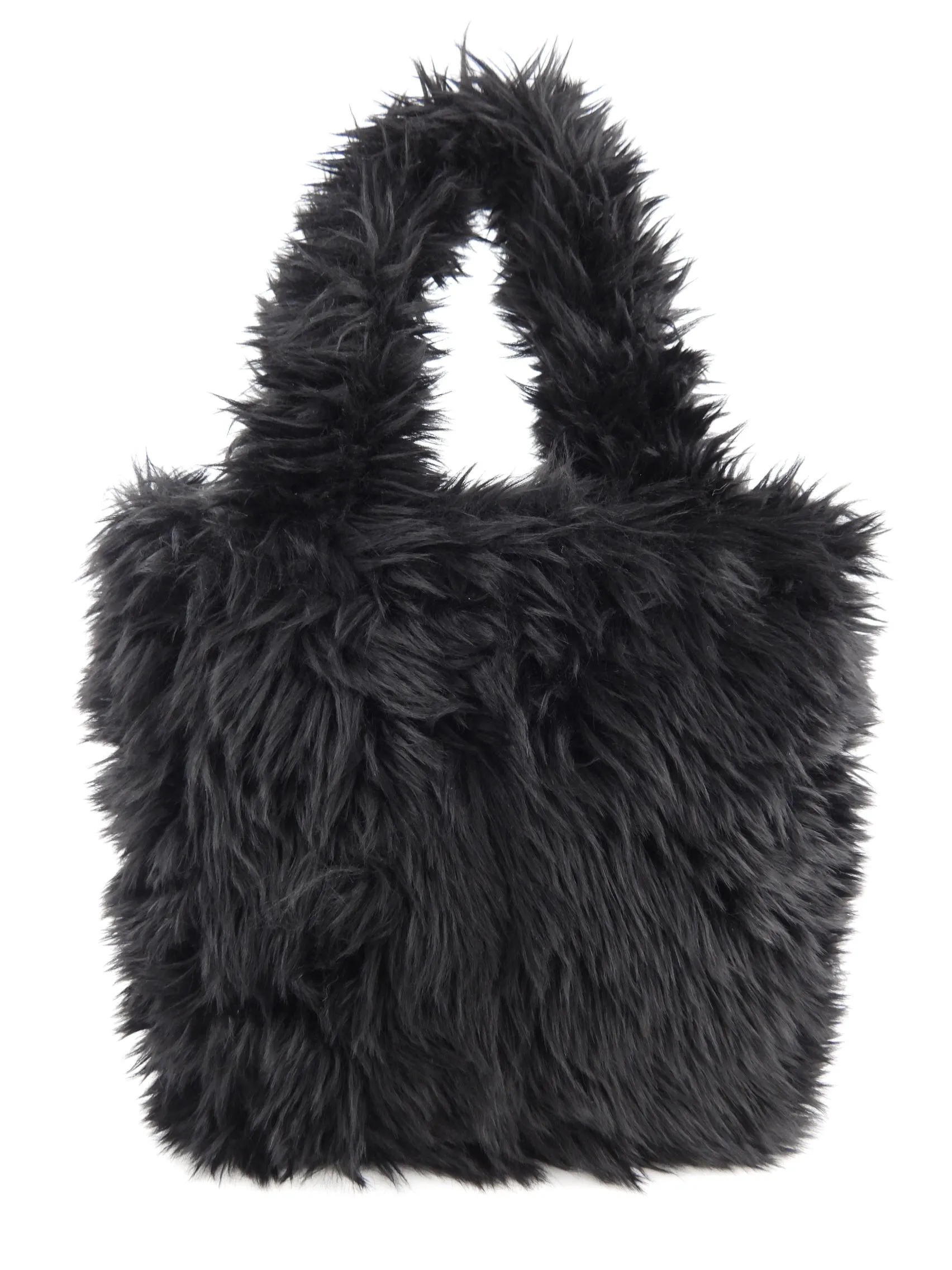 Balenciaga Black Faux Fur Everyday Two Way Tote Bag