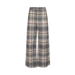 Belted Check Trousers