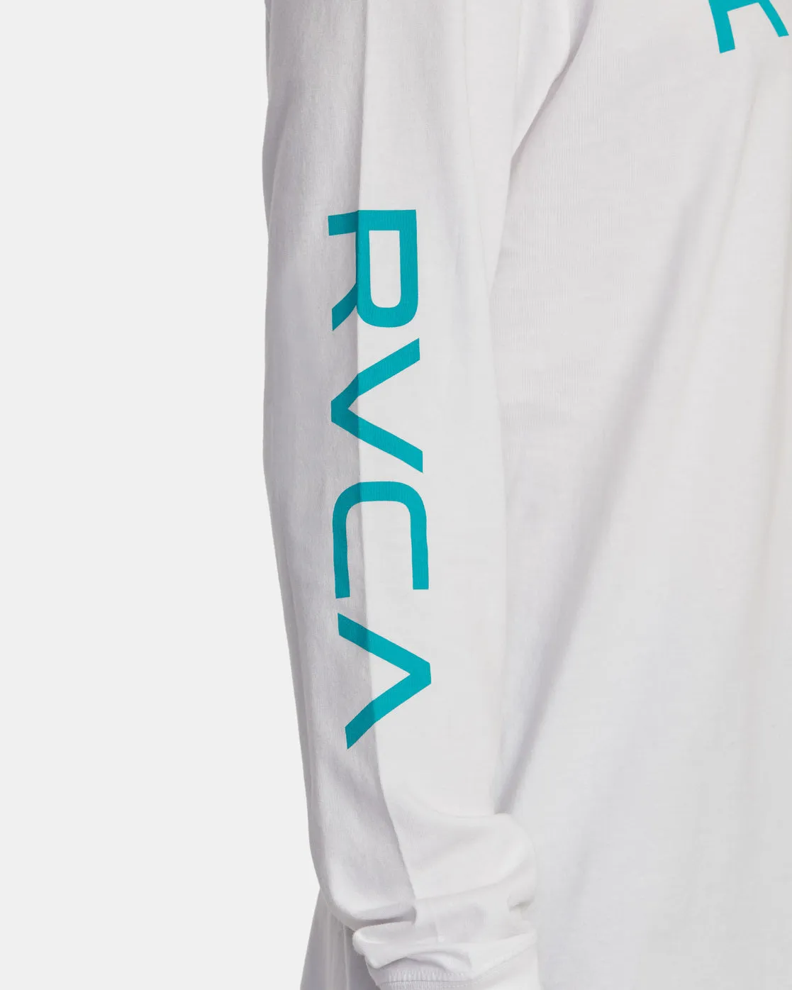 Big RVCA Long Sleeve Tee - White/Teal