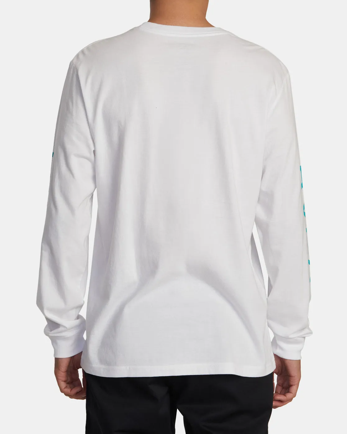 Big RVCA Long Sleeve Tee - White/Teal