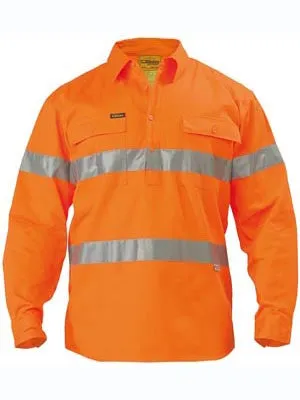 Bisley Hi Vis Taped Closed Front Drill Shirt BTC6482