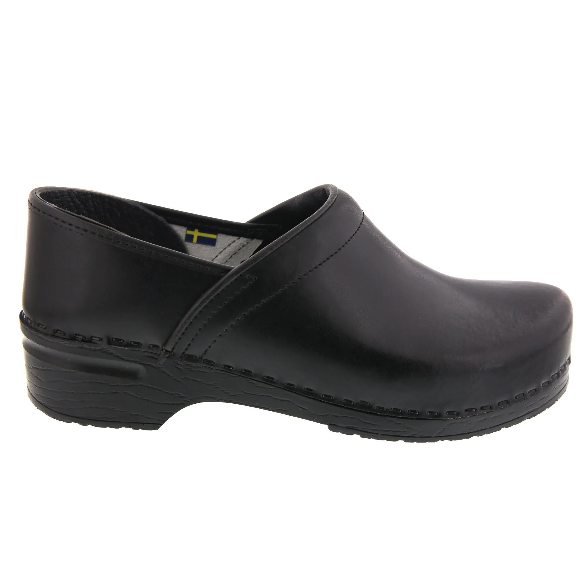 BJORK PROFESSIONAL Men's Black Cabrio Leather Clogs