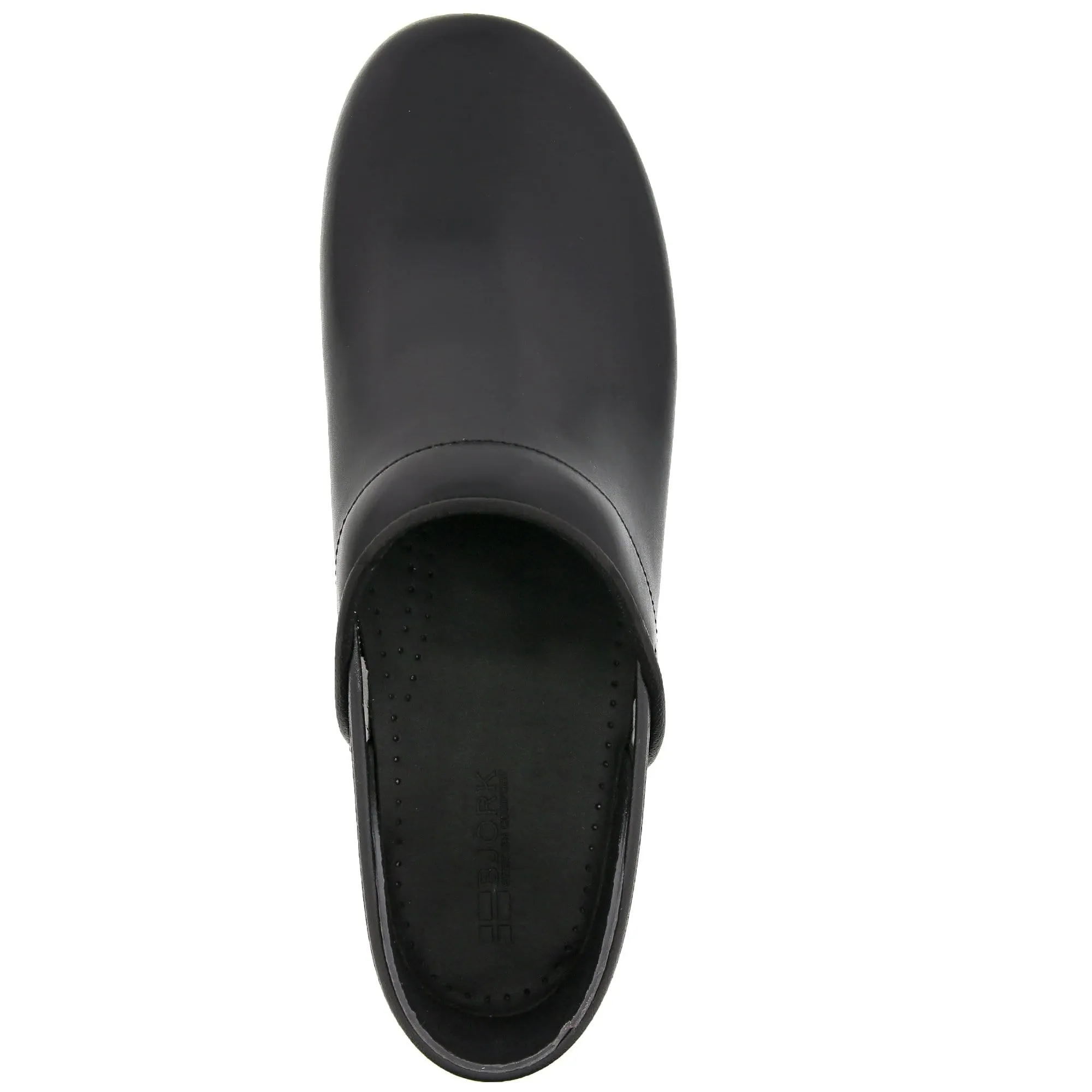 BJORK PROFESSIONAL Men's Black Cabrio Leather Clogs