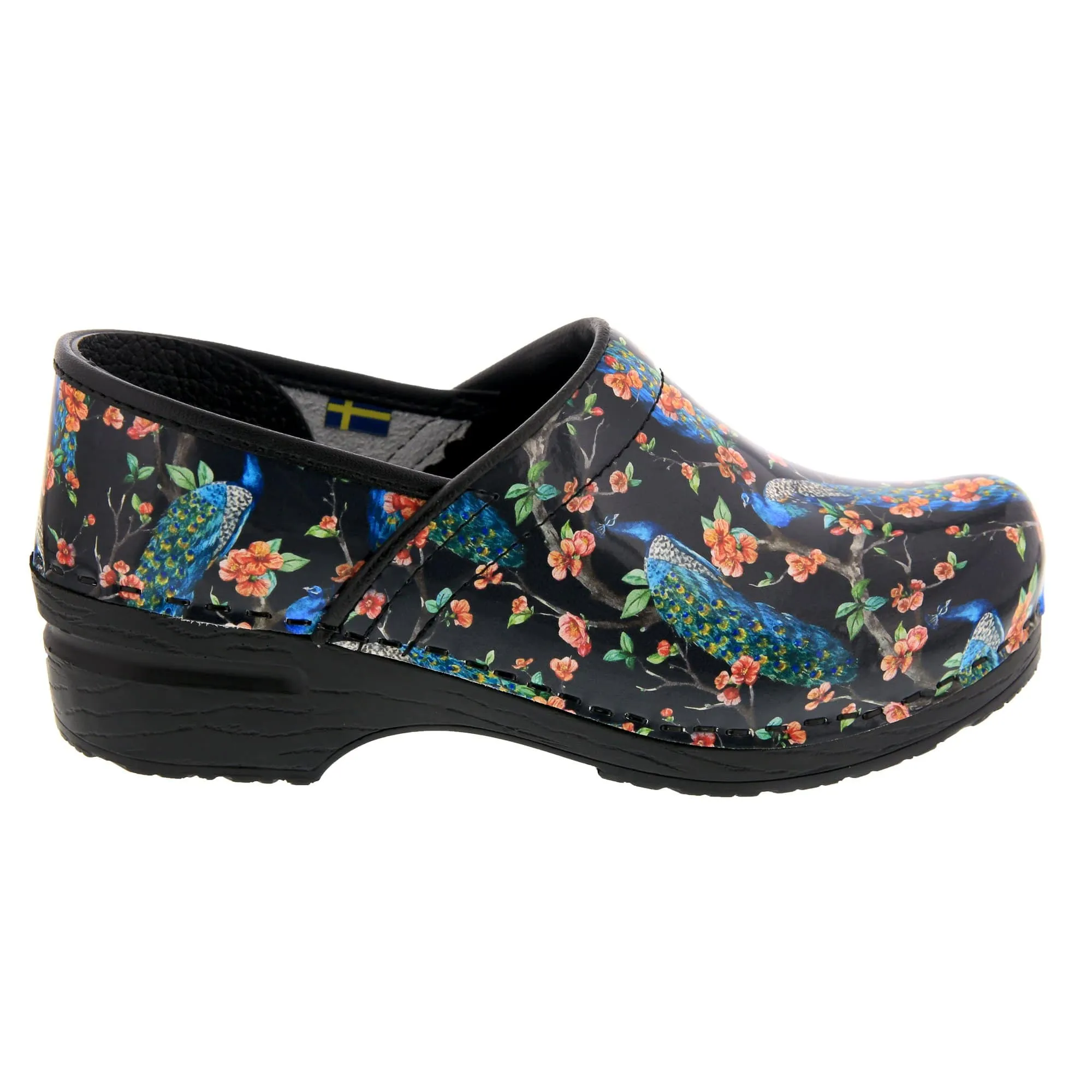 BJORK PROFESSIONAL Peacock Leather Clogs - CLOSEOUT