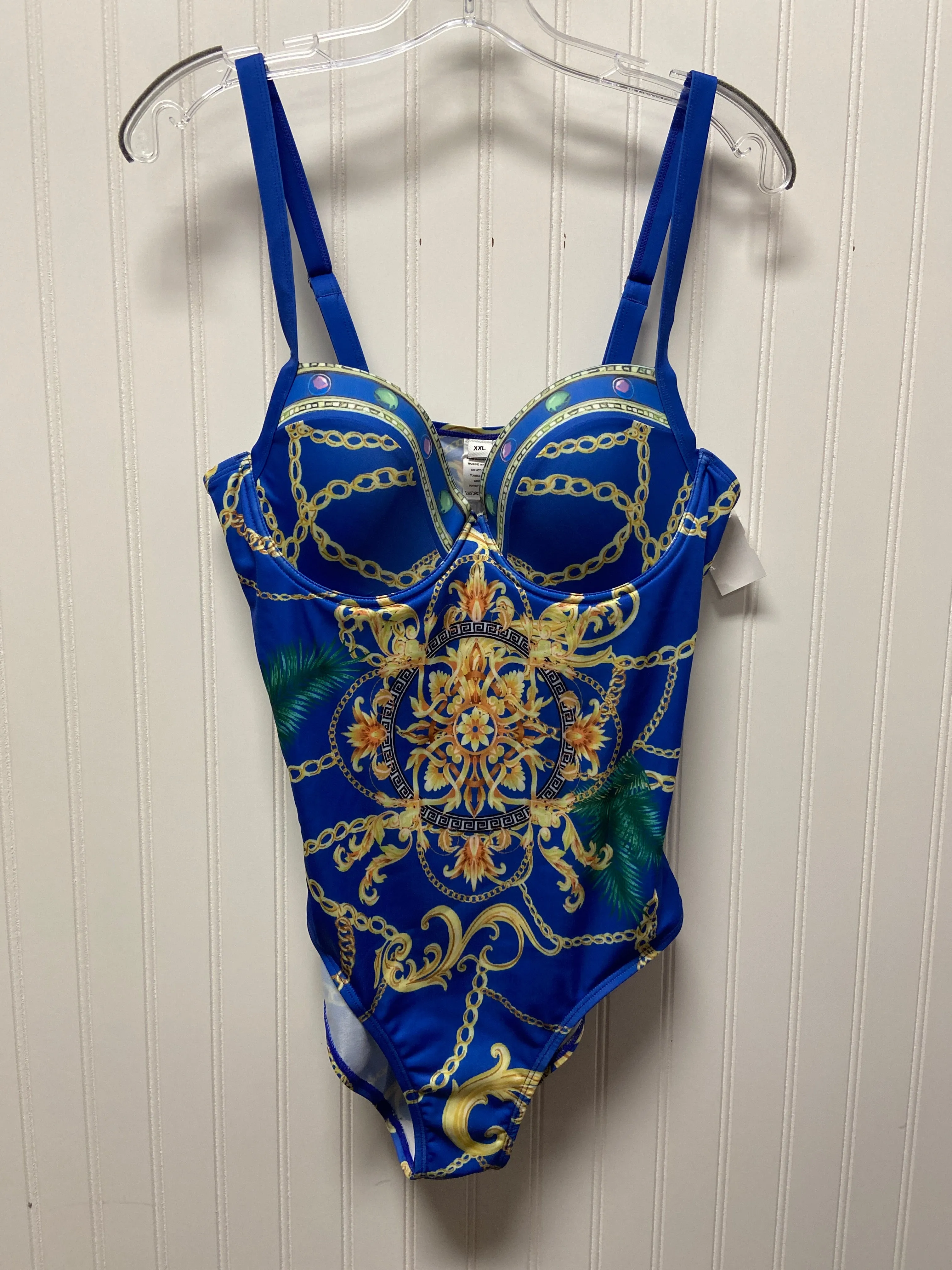 Blue & Gold Swimsuit 2pc Clothes Mentor, Size 1x