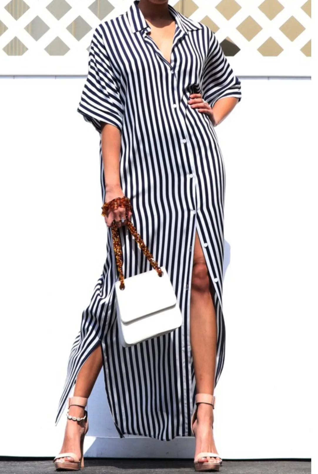 Bottom down woven shirt dress