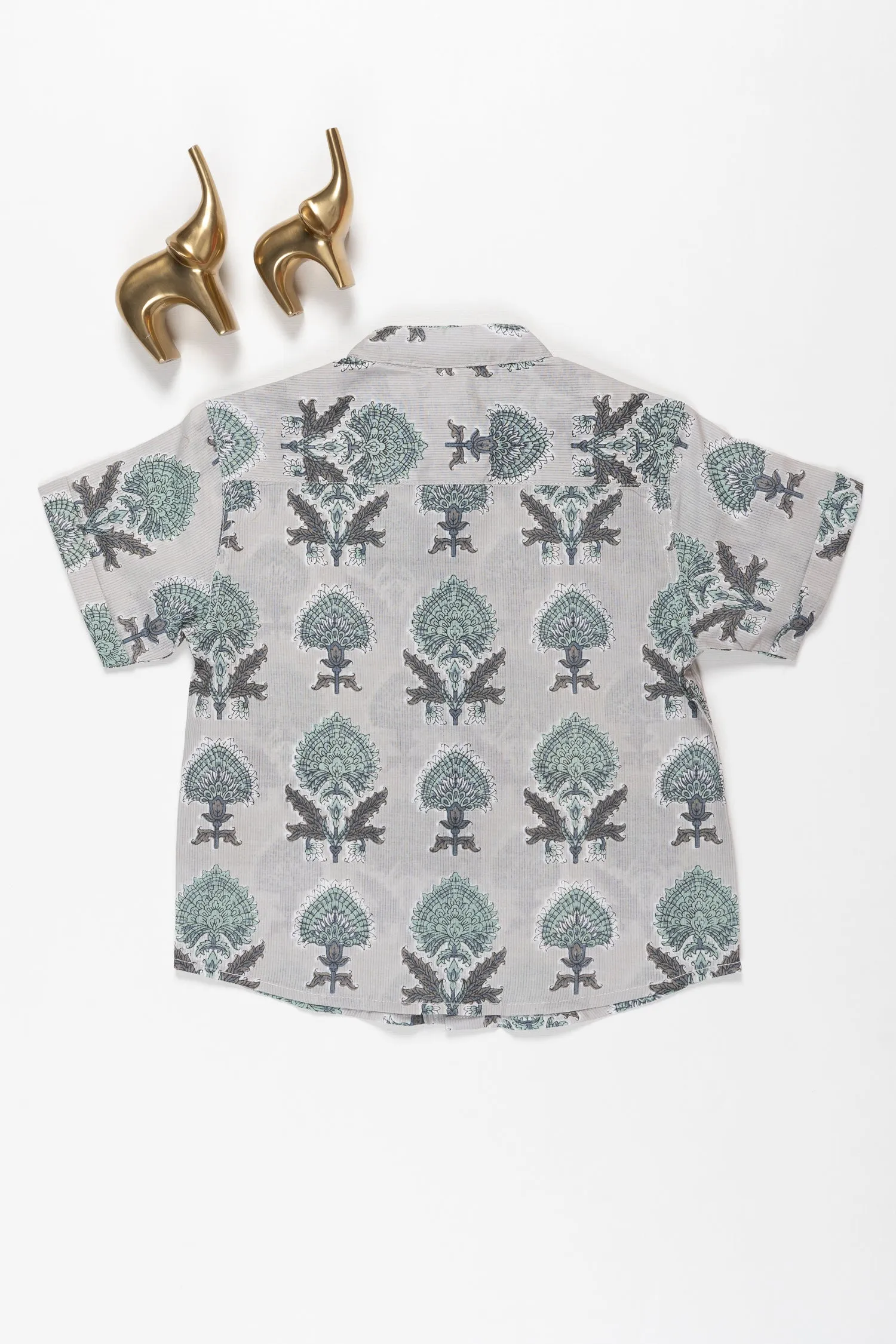 Boys' Enchanted Forest Print Cotton Shirt