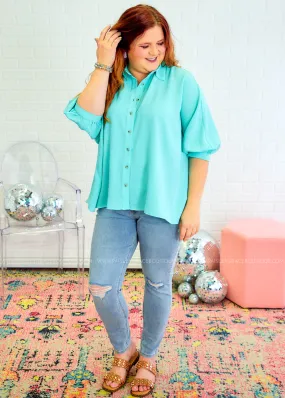 Breeze In My Hair Top - Mint