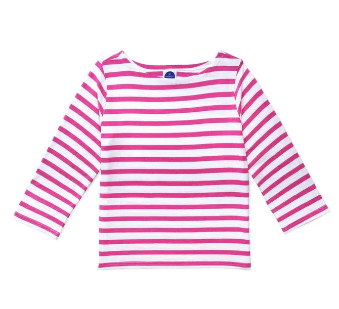 Breton Stripe Tee - (green or pink)