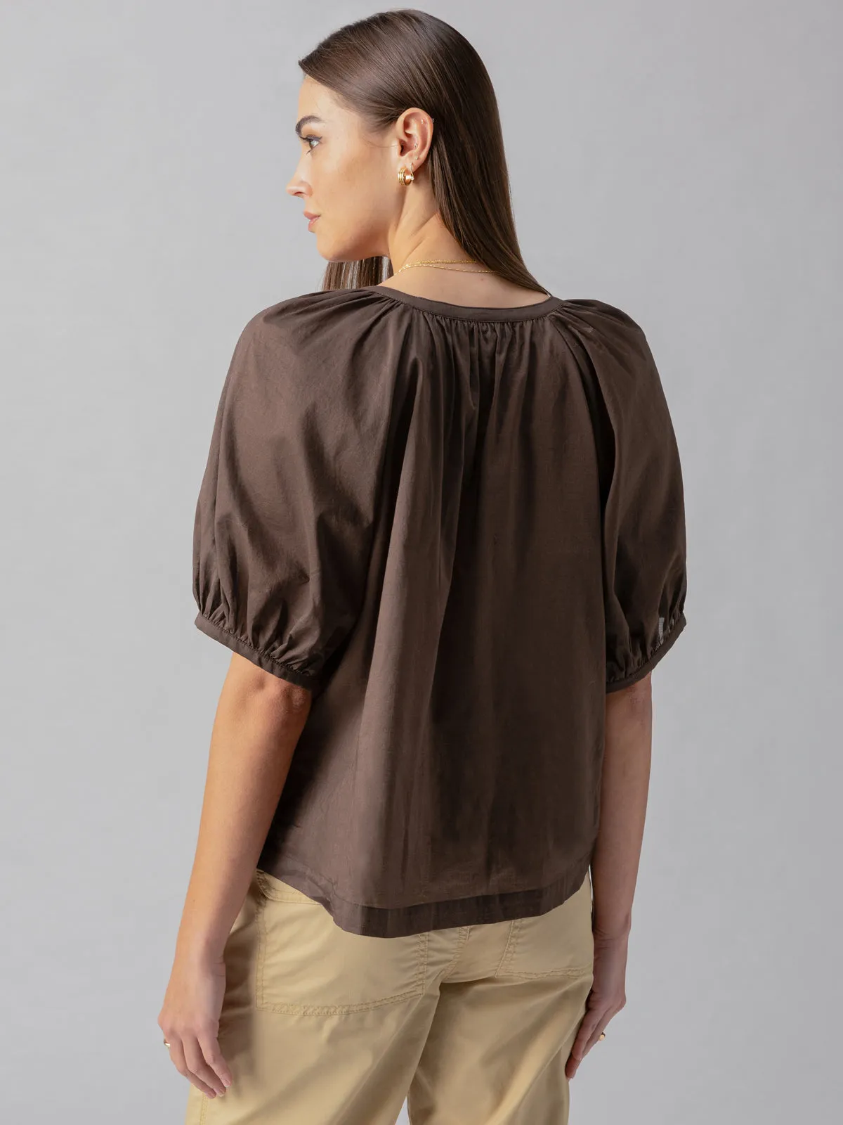 Bubble Sleeve Boho Blouse Mud Bath