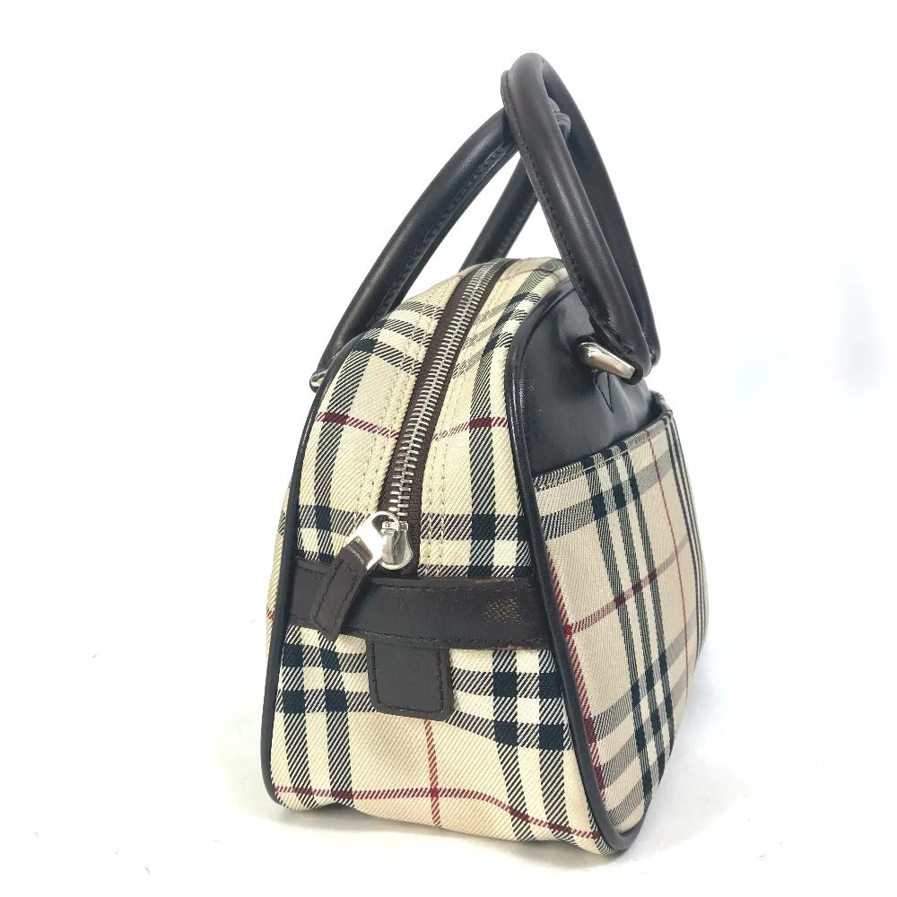 BURBERRY Handbag Canvas / leather beige check Mini Boston Duffel bag Women Used Authentic