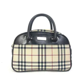 BURBERRY Handbag Canvas / leather beige check Mini Boston Duffel bag Women Used Authentic