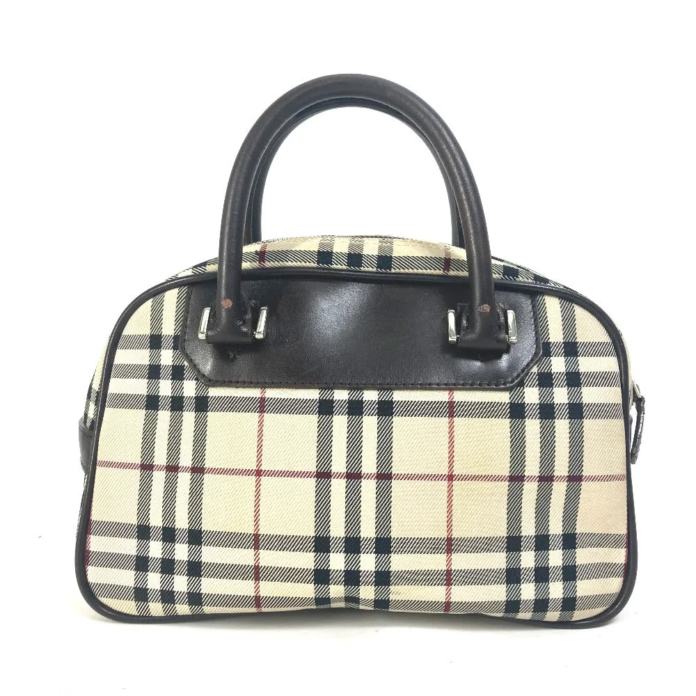 BURBERRY Handbag Canvas / leather beige check Mini Boston Duffel bag Women Used Authentic