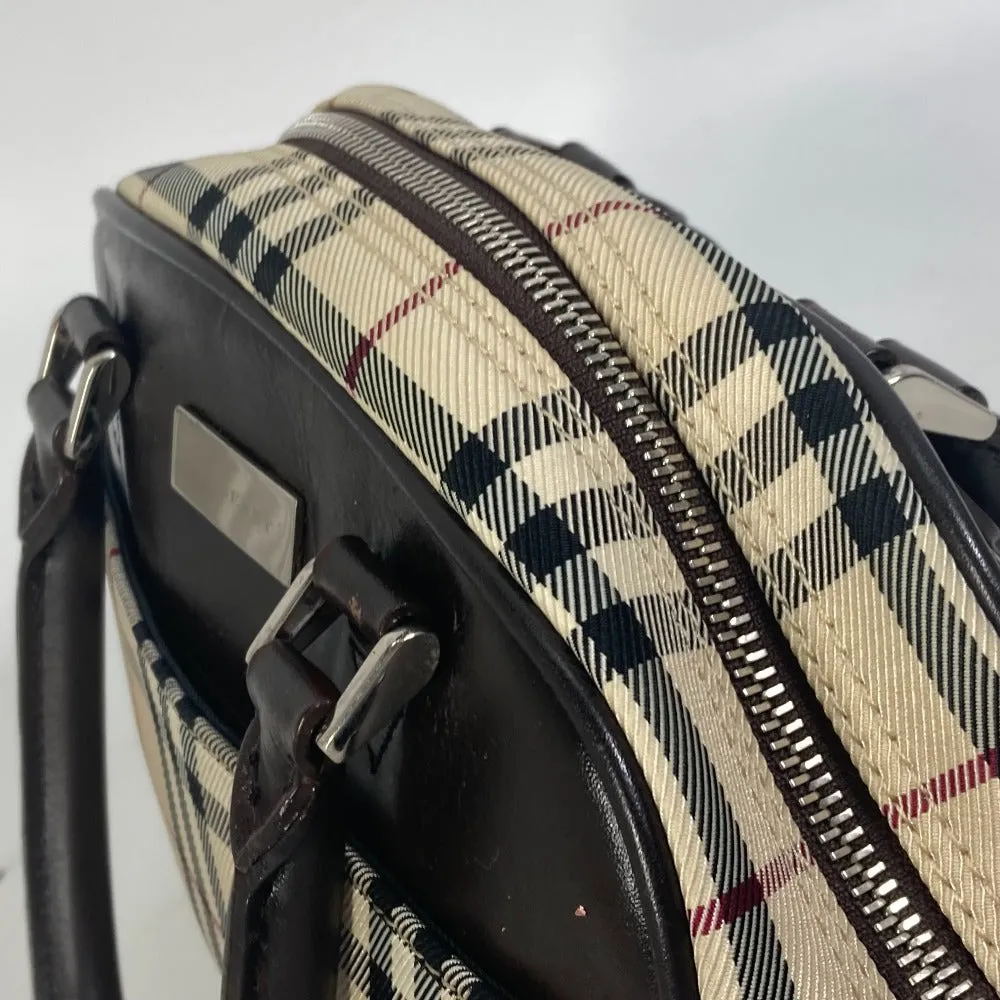 BURBERRY Handbag Canvas / leather beige check Mini Boston Duffel bag Women Used Authentic