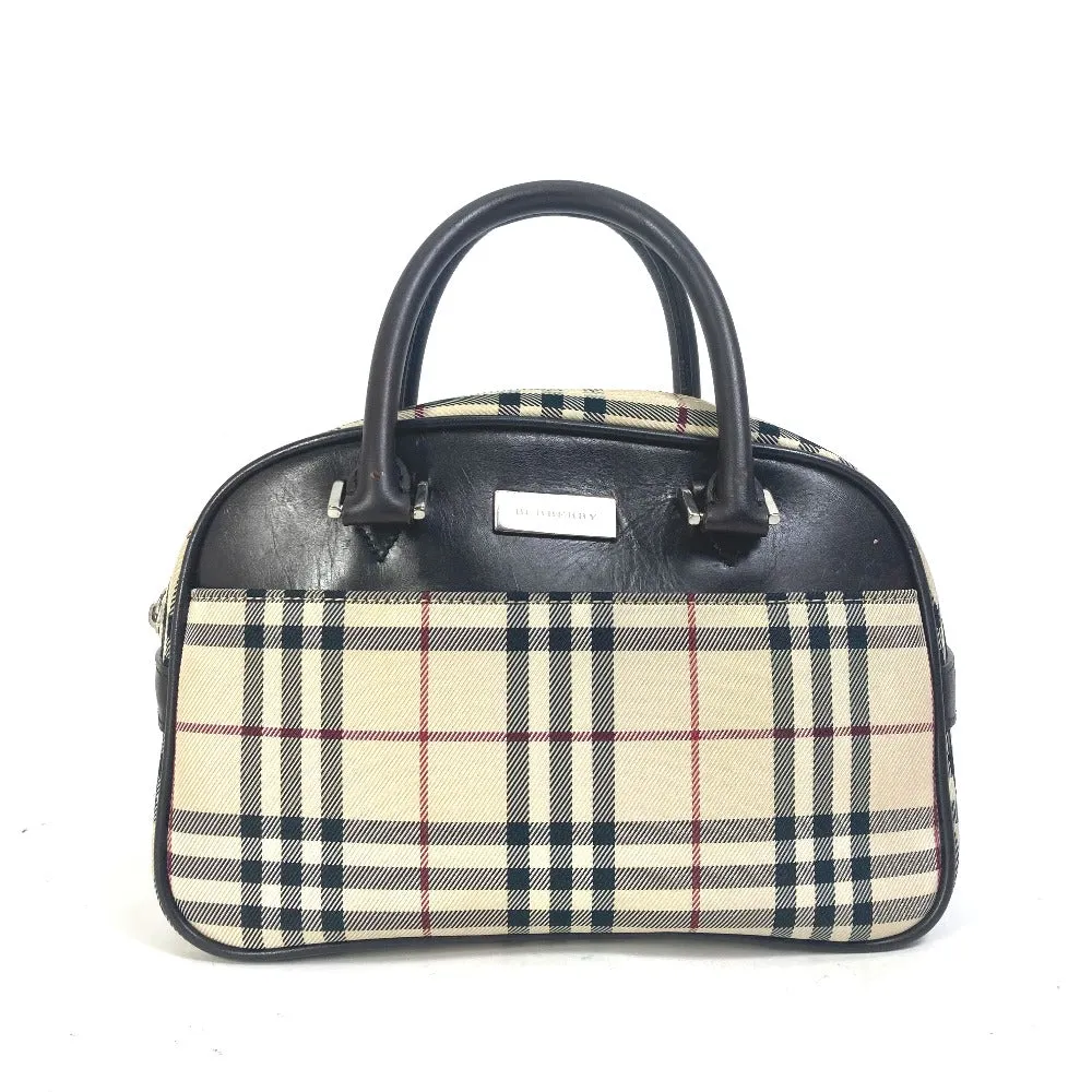 BURBERRY Handbag Canvas / leather beige check Mini Boston Duffel bag Women Used Authentic