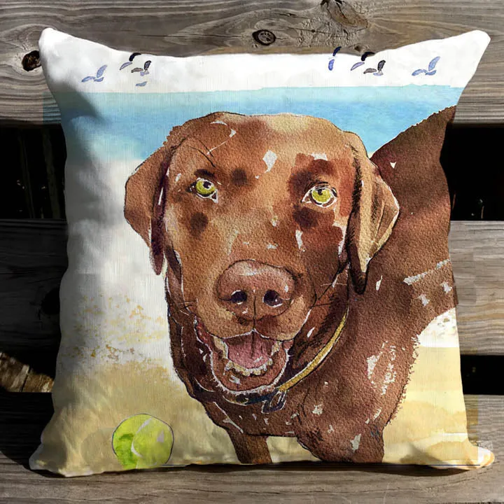 Chocolate Lab Indoor Pillow