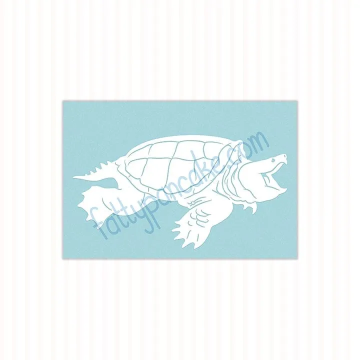 Common Snapping Turtle Decal, Waterproof Vinyl Decal, Cute Reptile Gift