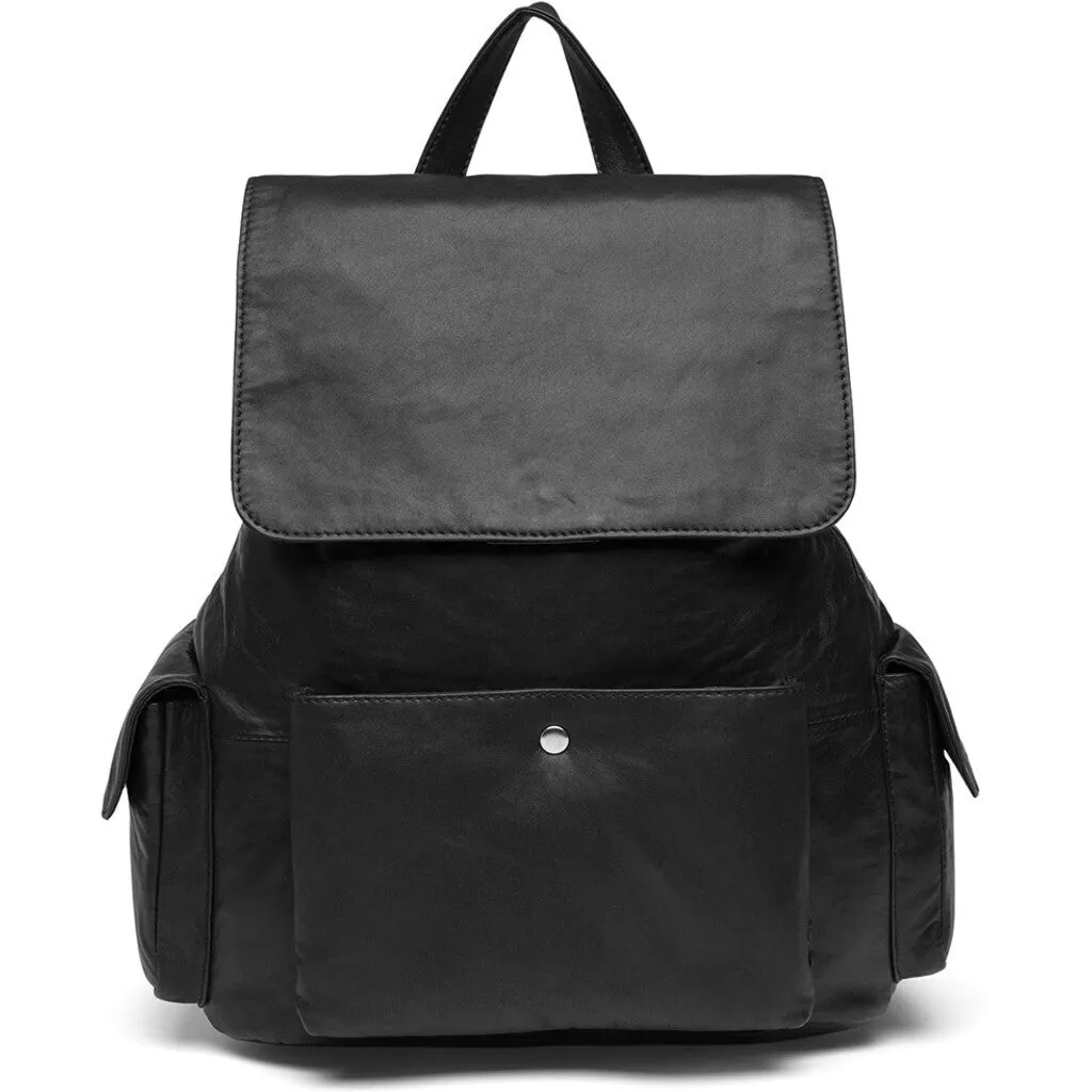 Cool backpack in soft leather quality / 16024 - Black (Nero)